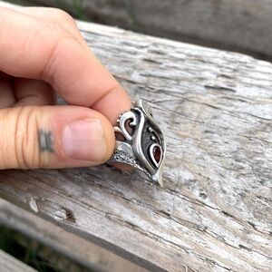 Artisan made Silver Ring with Ruby - size 5.5/6
